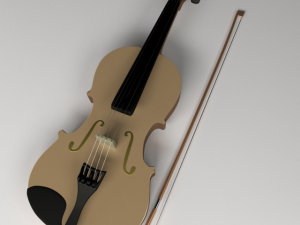 violin and bow 3D Model
