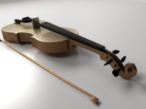 violin and bow 3D Model