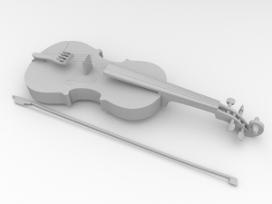 violin and bow 3D Model