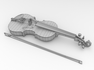 violin and bow 3D Model