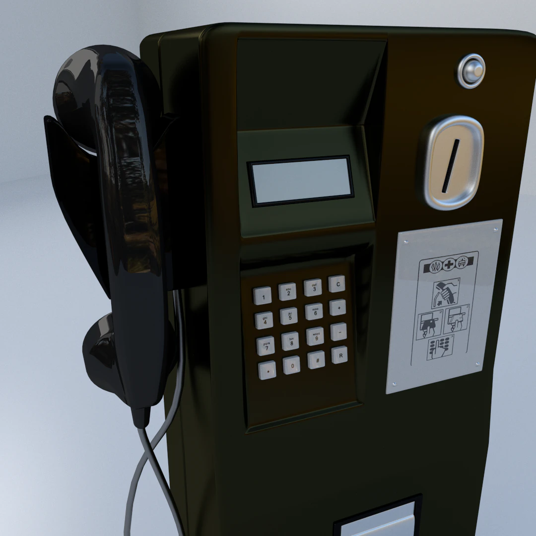 public telephone 3D Model .c4d .max .obj .3ds .fbx .stl .blend 