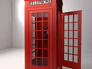 red phone booth 3D Model