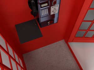 red phone booth 3D 모델