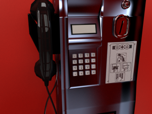 red phone booth 3D 모델