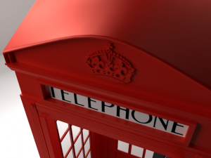 red phone booth 3D 모델