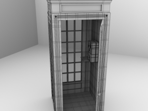 red phone booth 3D 모델