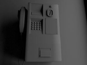 red phone booth 3D 모델