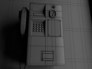 red phone booth 3D 모델
