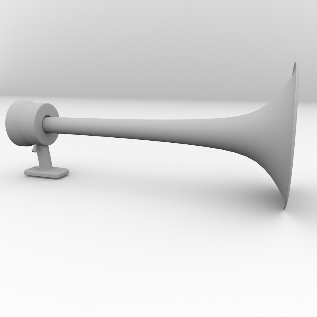 Пневматический горн 3д модель. Shockerxl trainhorn very loud horn !!!. Музыкальный инструмент "труба". One horn white. Труба дуделка.