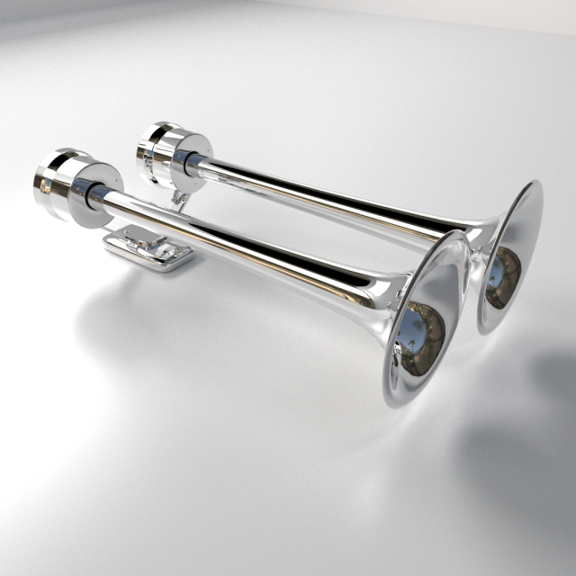 duplex trumpet airhorn 3D Модель .c4d .max .obj .3ds .fbx .stl .blend 