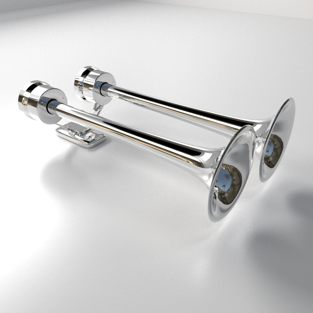 duplex trumpet airhorn 3D Model .c4d .max .obj .3ds .fbx .stl .blend 