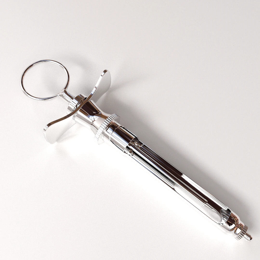 dental syringe 3D Model .c4d .max .obj .3ds .fbx .stl .blend 