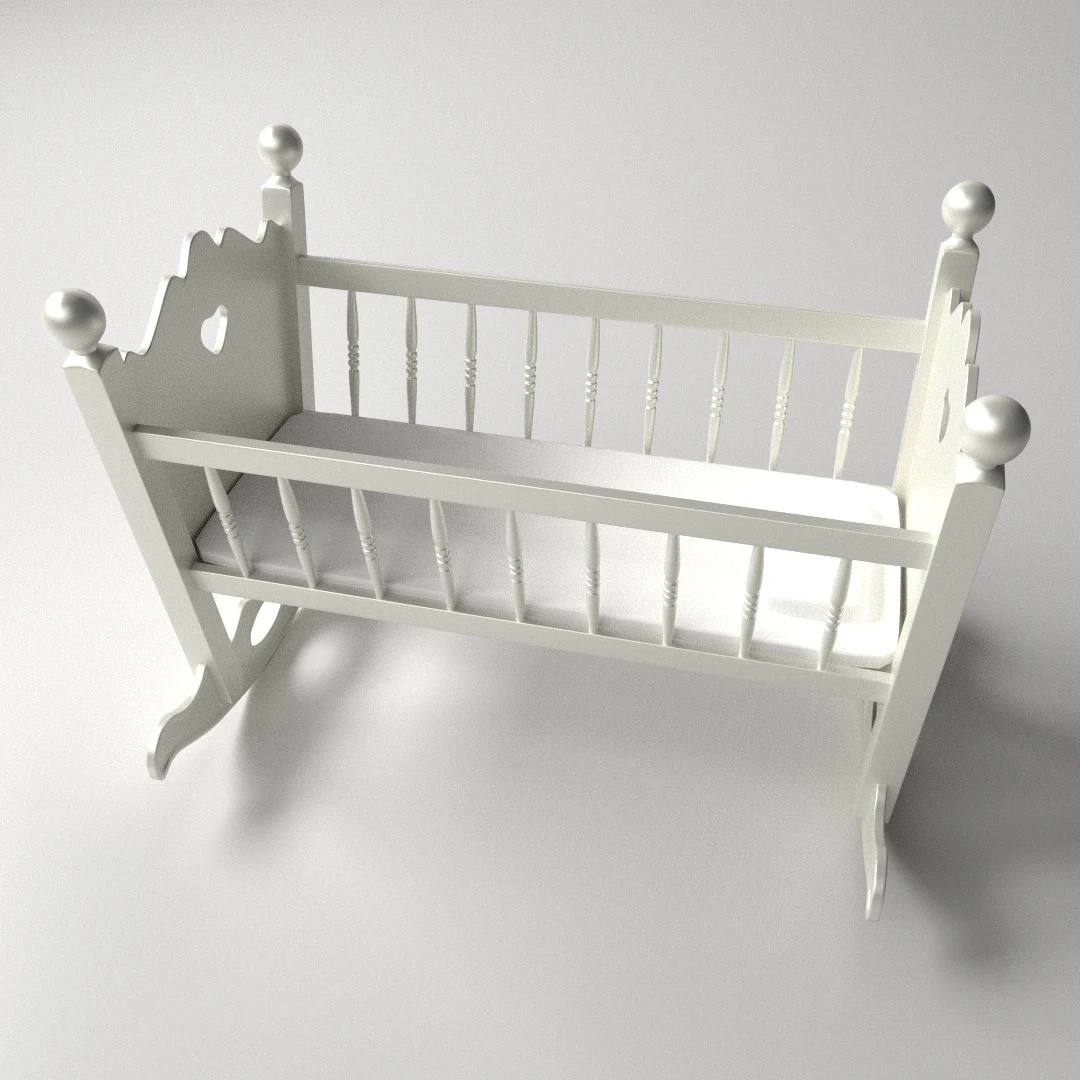 baby cradle 3D Model .c4d .max .obj .3ds .fbx .stl .blend 