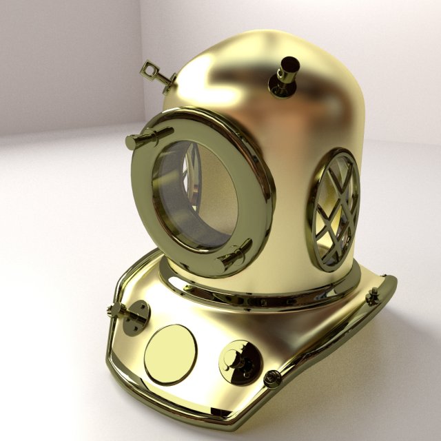diving helmet 3D Model .c4d .max .obj .3ds .fbx .stl .blend 