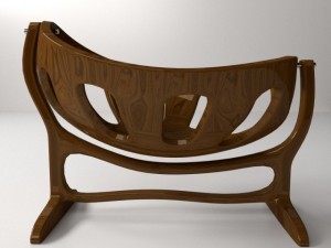 wooden crib 3D Model