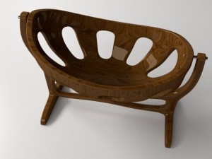 wooden crib Modelo 3D