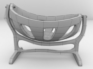 wooden crib Modelo 3D