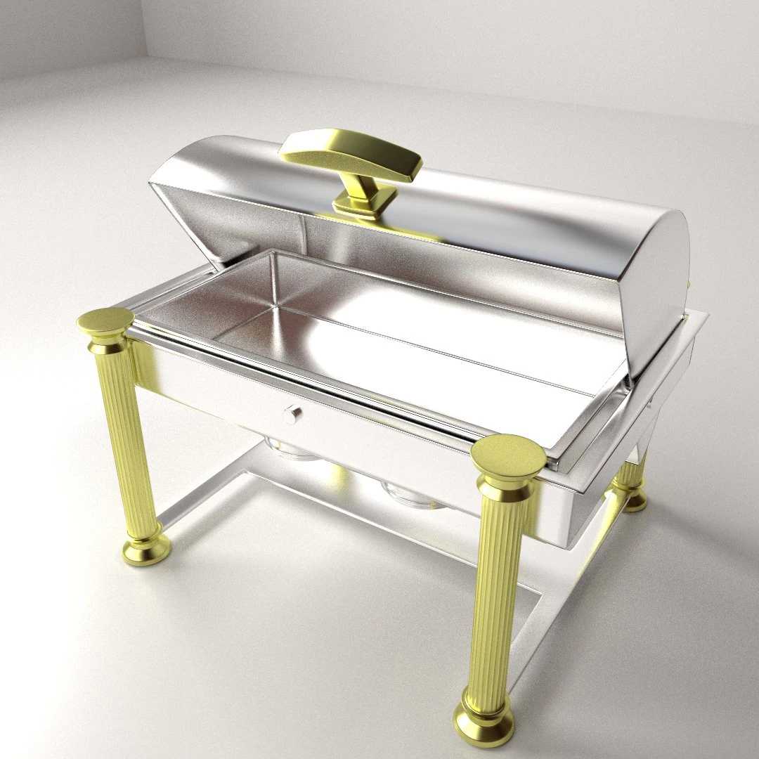 oblong chaffing dish 3D Model .c4d .max .obj .3ds .fbx .stl .blend 