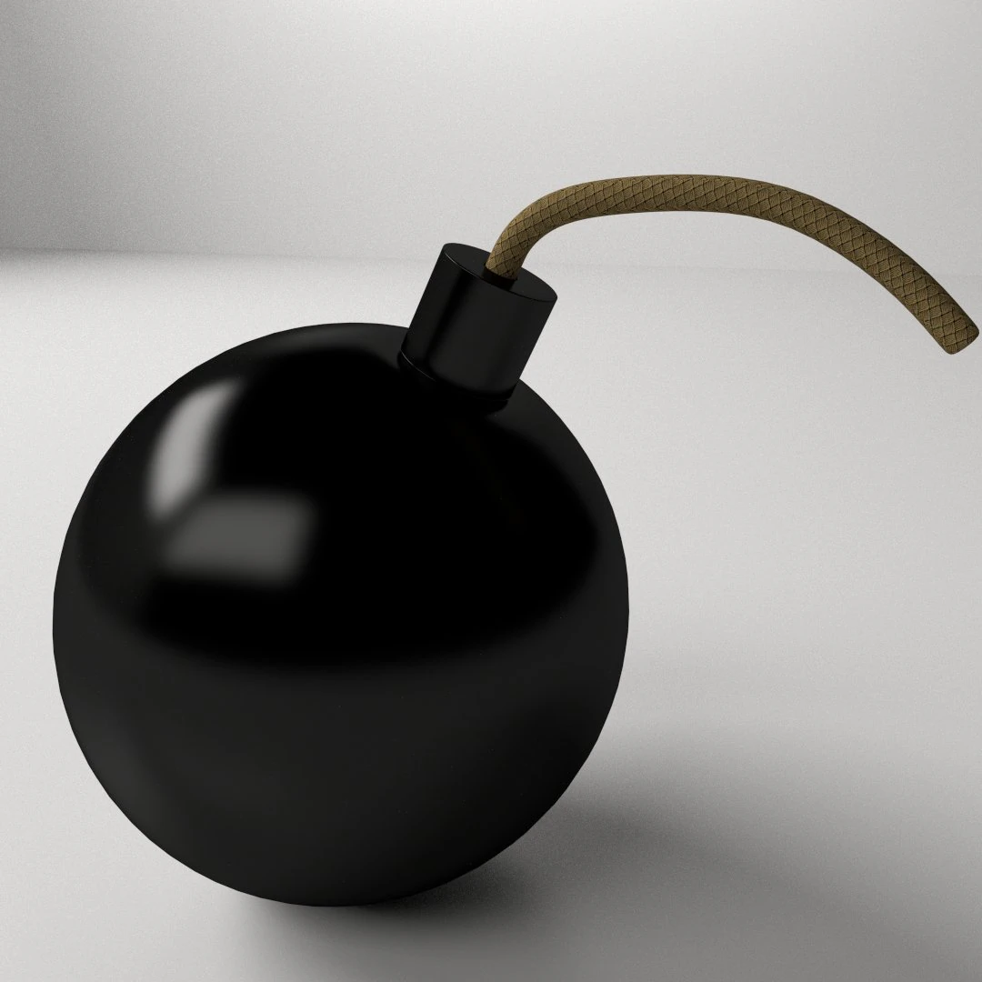 爆弾 3Dモデル .c4d .max .obj .3ds .fbx .stl .blend 