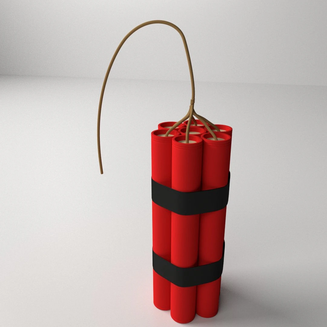 dynamite 3D Model .c4d .max .obj .3ds .fbx .stl .blend