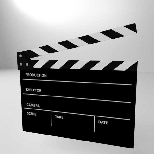 clapperboard 3D Model .c4d .max .obj .3ds .fbx .stl .blend 