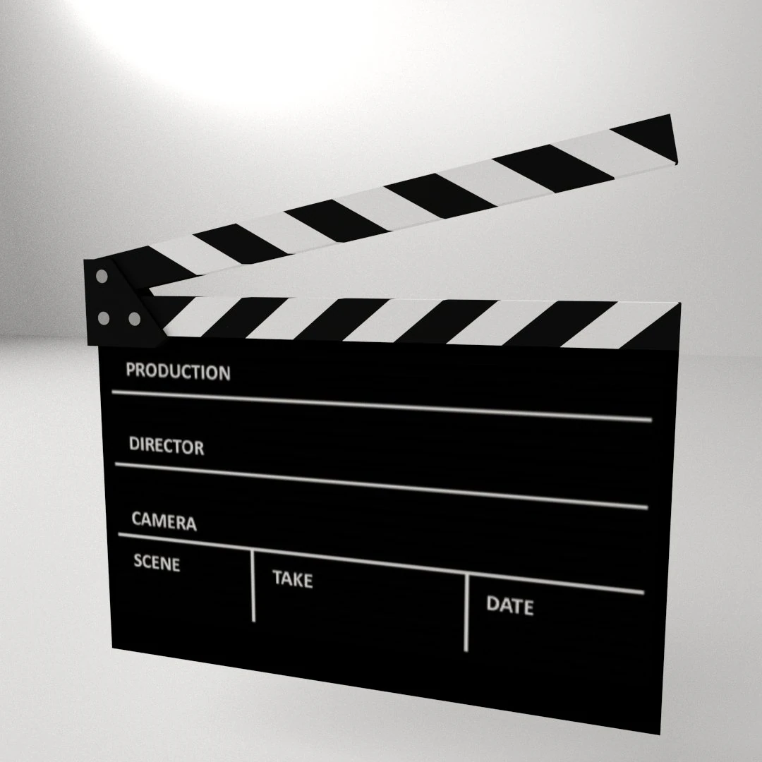 clapperboard 3D Model .c4d .max .obj .3ds .fbx .stl .blend 