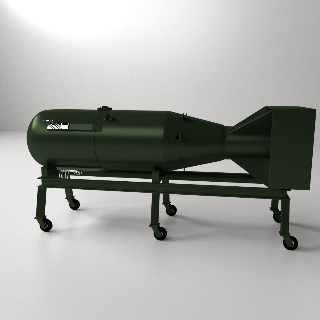 little boy atomic bomb 3D Model .c4d .max .obj .3ds .fbx .stl .blend 