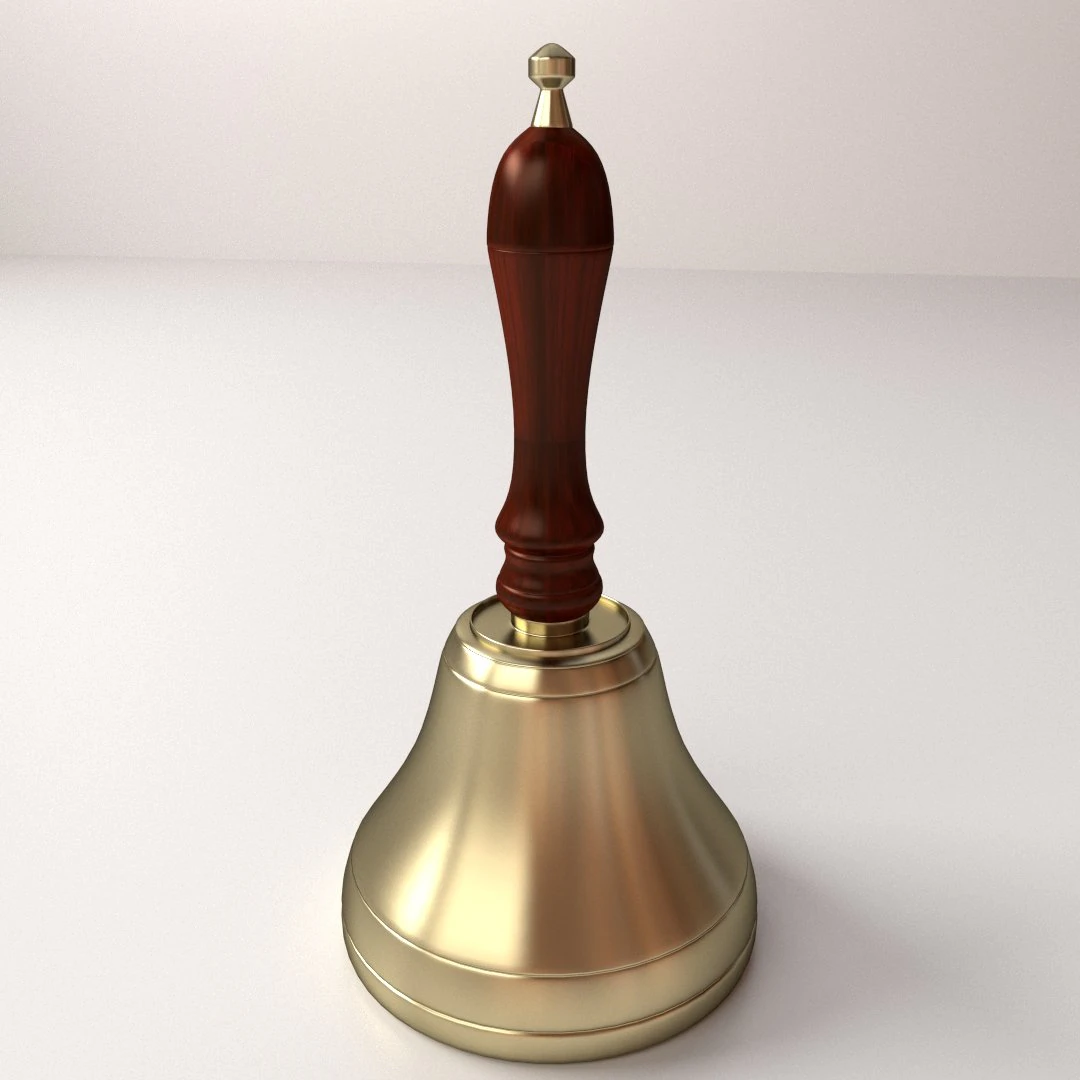 school bell 3D Model .c4d .max .obj .3ds .fbx .stl .blend 