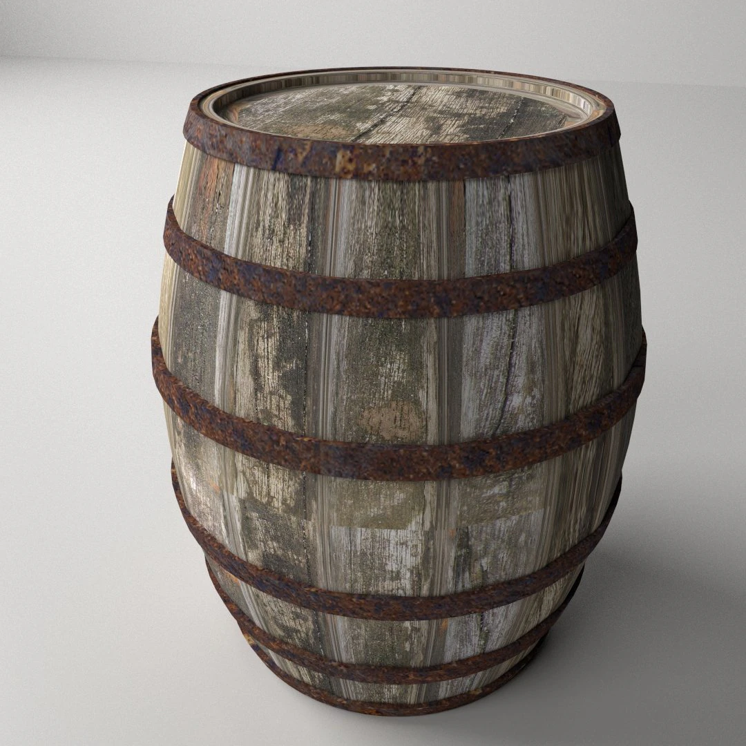 wooden barrel 3D Model .c4d .max .obj .3ds .fbx .stl .blend 