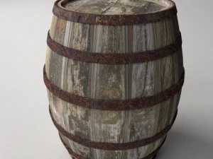나무통 3D 모델