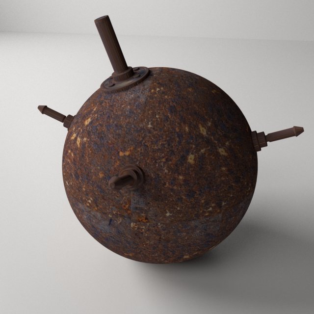 naval mine 3D Model .c4d .max .obj .3ds .fbx .stl .blend 