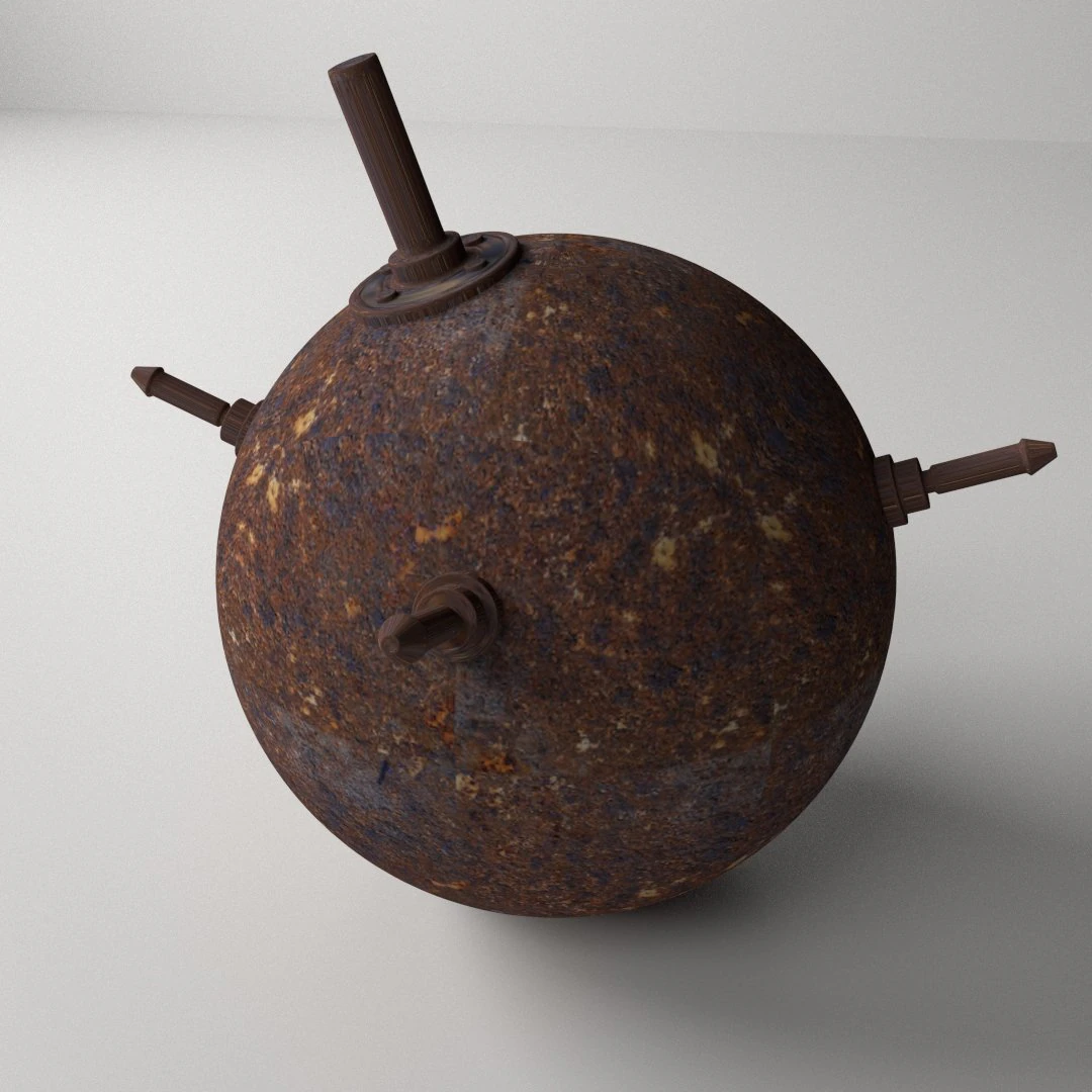 naval mine 3D Model .c4d .max .obj .3ds .fbx .stl .blend 