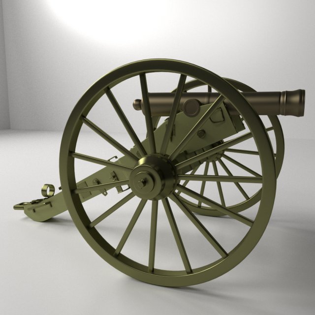 double barreled cannon Modelo 3D .c4d .max .obj .3ds .fbx .stl .blend 