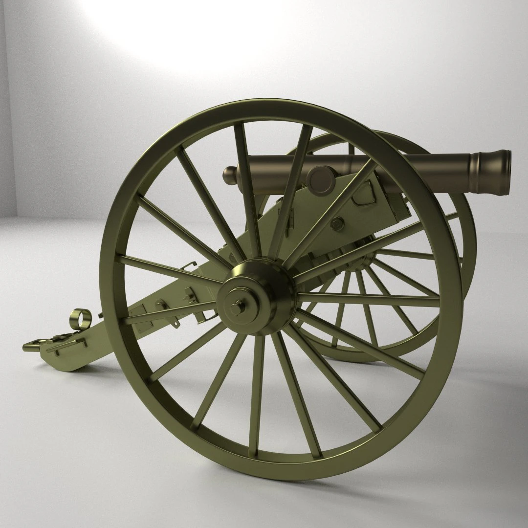 double barreled cannon 3D Model .c4d .max .obj .3ds .fbx .stl .blend