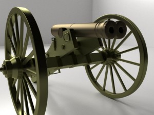 double barreled cannon Modelo 3D