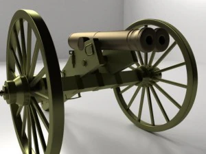 double barreled cannon 3D Model