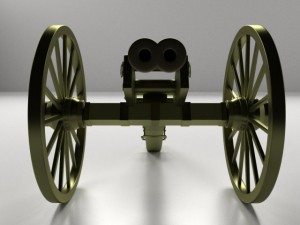 double barreled cannon Modelo 3D