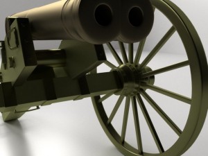 double barreled cannon Modelo 3D