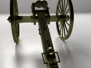 double barreled cannon Modelo 3D