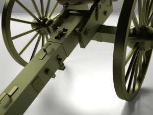 double barreled cannon Modelo 3D