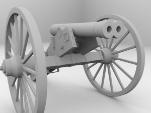 double barreled cannon Modelo 3D