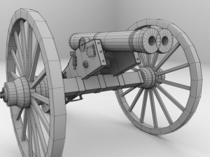 double barreled cannon Modelo 3D
