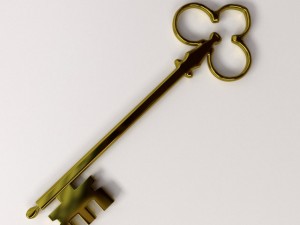 golden key 3D-Modell