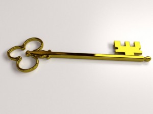golden key 3D Model