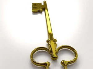 golden key 3D Model