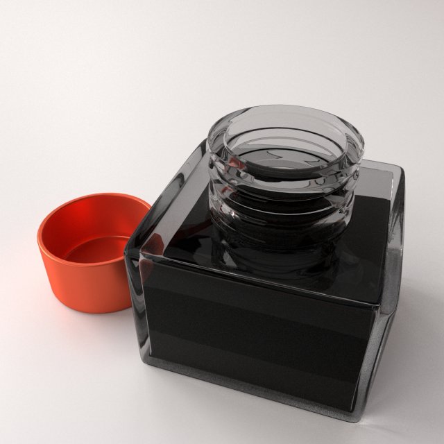 ink bottle 3D Model .c4d .max .obj .3ds .fbx .stl .blend 