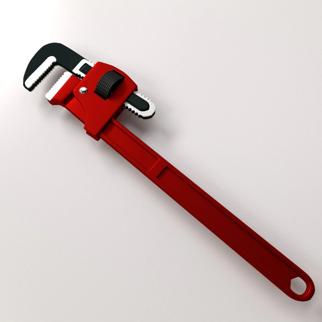 adjustable pipe wrench 3D Model .c4d .max .obj .3ds .fbx .stl .blend