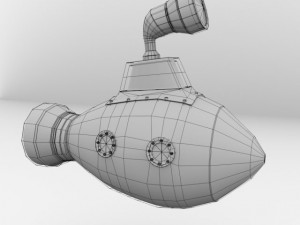 cartoon submarine Modèle 3D