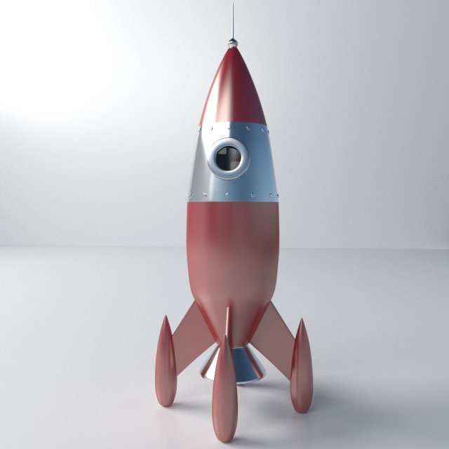 retro rocket Model 3D .c4d .max .obj .3ds .fbx .stl .blend 