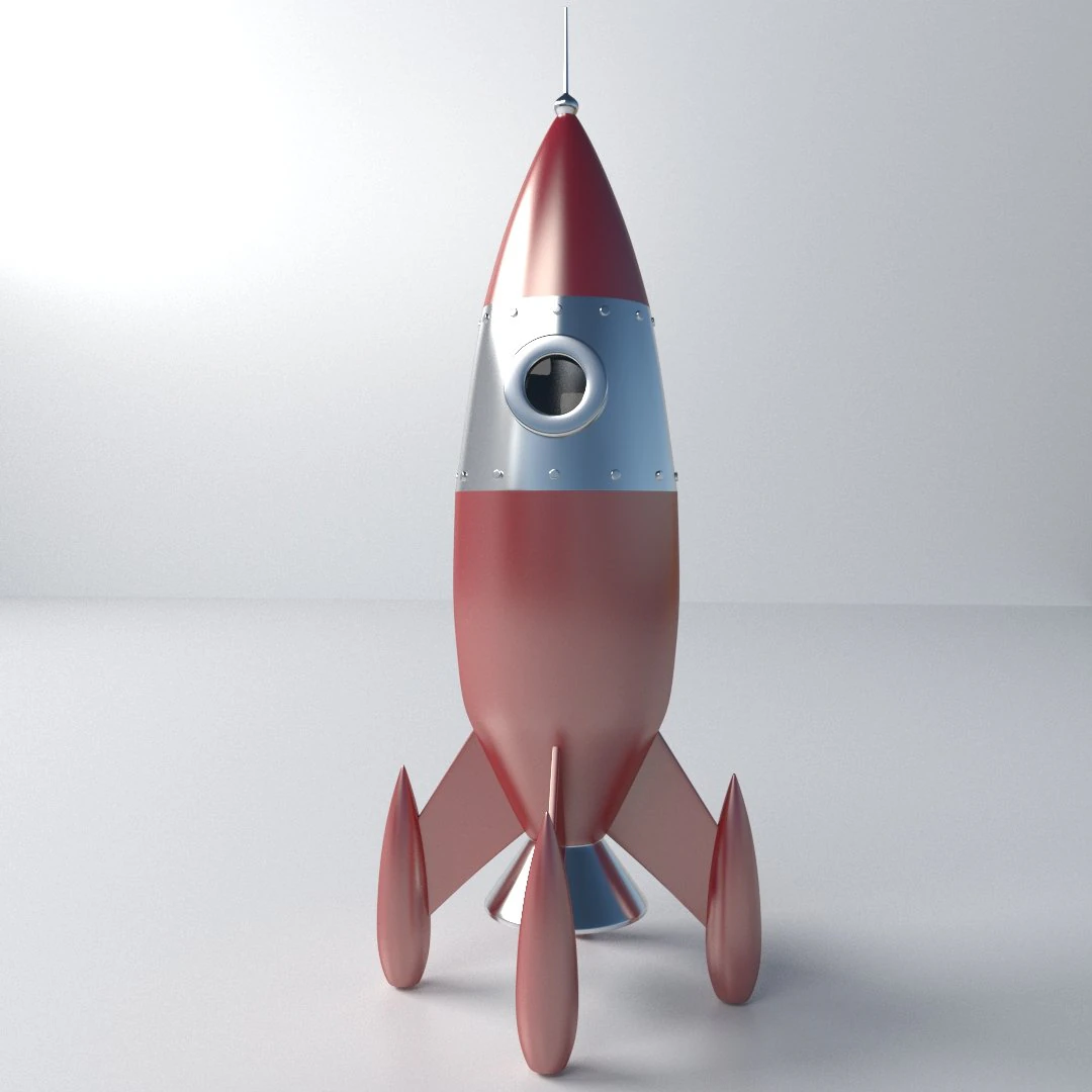 retro rocket 3D Model .c4d .max .obj .3ds .fbx .stl .blend 